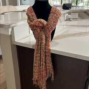 Charming Charlie Coral Knit Scarf